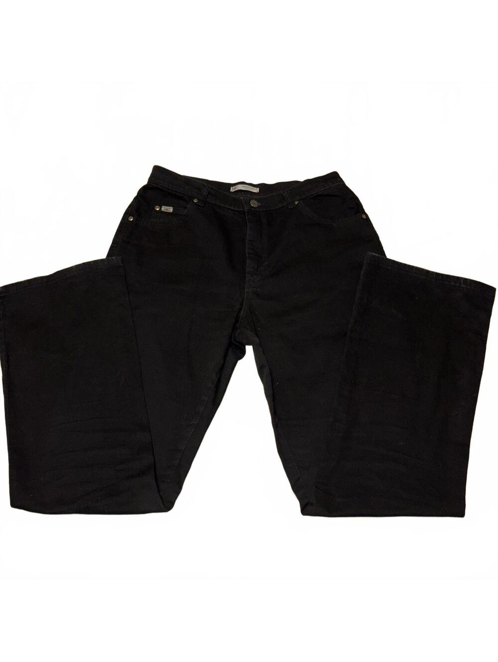 Lee Relaxed Bootcut Dark Black Denim Jeans Woman’s Size 12 Long Casual Pants - Picture 2 of 9